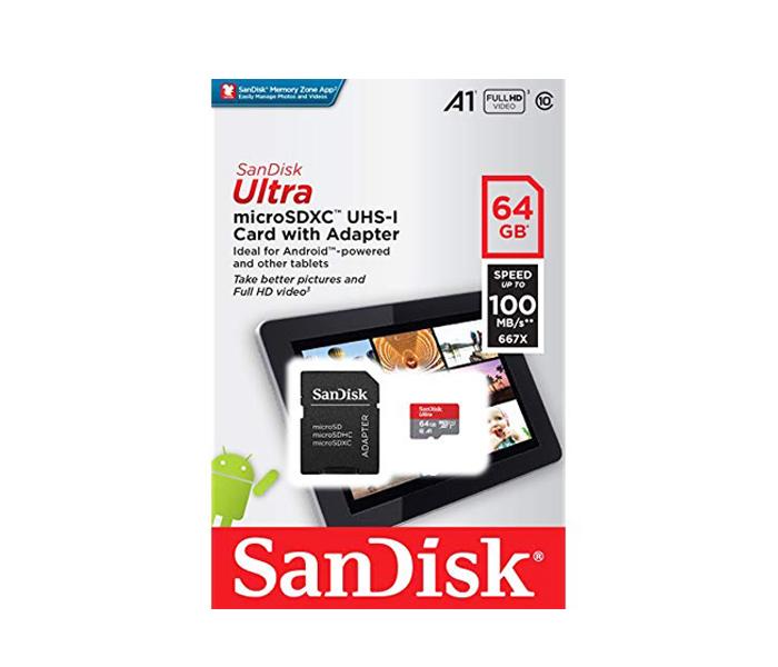 SanDisk SMC-64GB 64GB Class 10 MicroSDXC Memory Card with Adapter  - Zoom Image 5