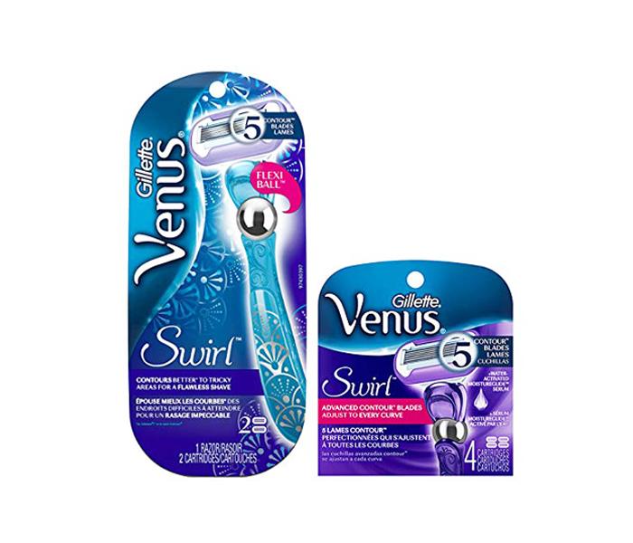 Gillette Venus Swirl Razor plus Extra 4 Venus Swirl Cartridges  - Zoom Image