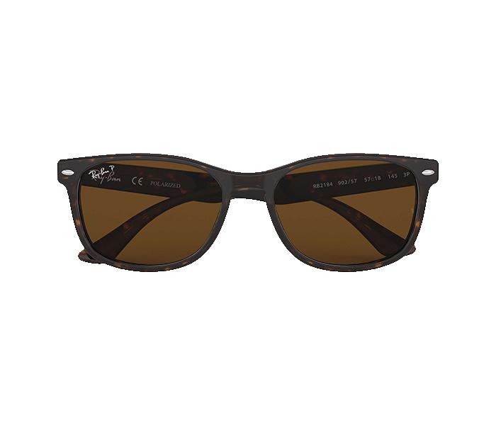 Ray Ban RB2184F 902 57 3P 57 Plorized Square Tortoise Frame with Brown Mirrored Sunglass for Unisex - Zoom Image 2