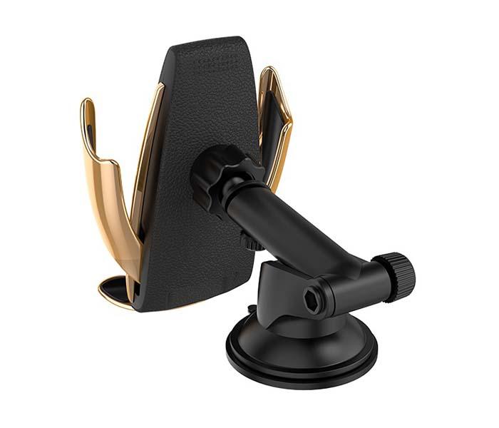 Hoco CA34 Elegant In-Car Phone Holder with Wireless Charging for 4-6.5 inch Mobile Phones, Gold - Zoom Image 2