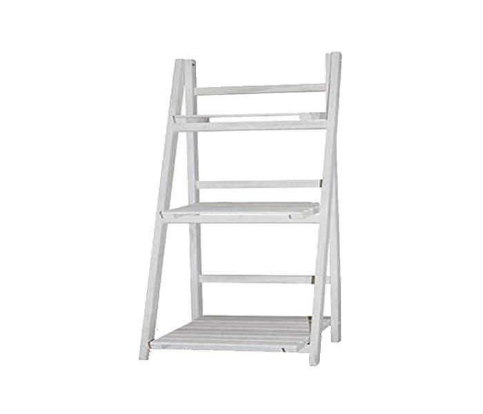 KMTE Three Layers Wooden Flowers Shelves & Racks Storage Foldable Flower Stand - White - Zoom Image 2