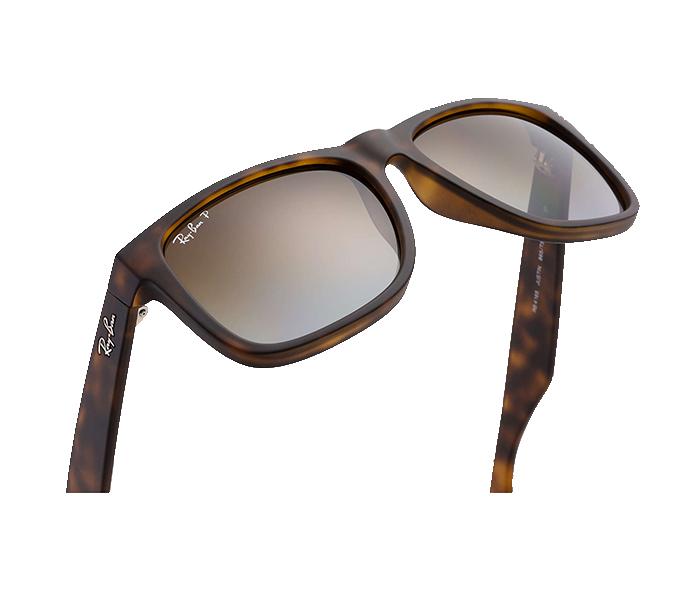 Ray Ban RB4165F 865 T5 3P 54 Justin Polorized Rectangle Tortoise Frame with Brown Mirrored Sunglass for Unisex - Zoom Image 3