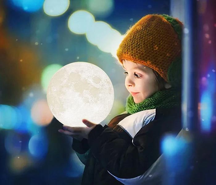 ML1221 Creative Touch 3D Moon Lamp - White - Zoom Image 5