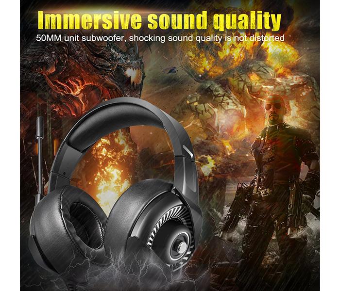 Onikuma K6 Gaming Over-Ear Headset with Microphone & RGB Light - Black - Zoom Image 4