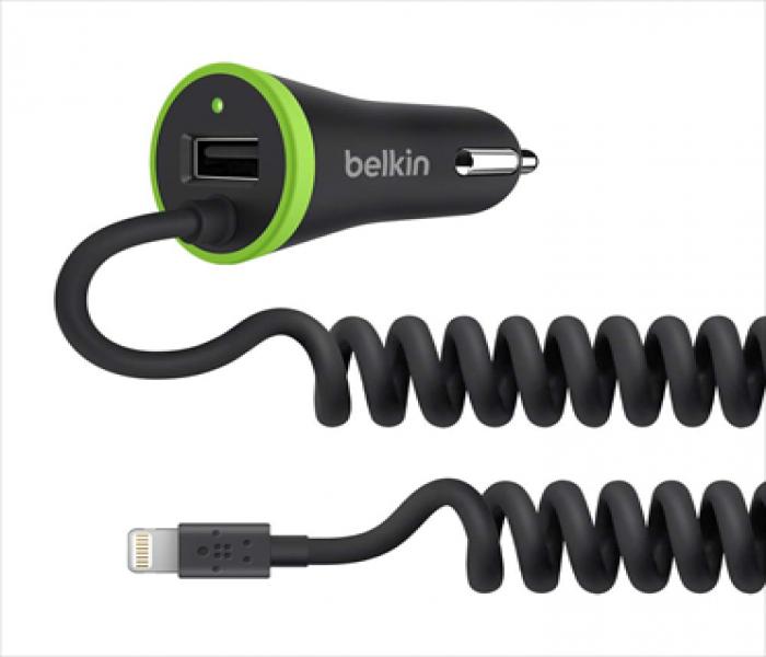 Belkin BL-MOB-J154-CC-3.4A-LTG, Ultra-Fast 3.4 AMP USB Car charger with USB Pass through + coiled Lightning cable - MFI Approved  - Zoom Image 2