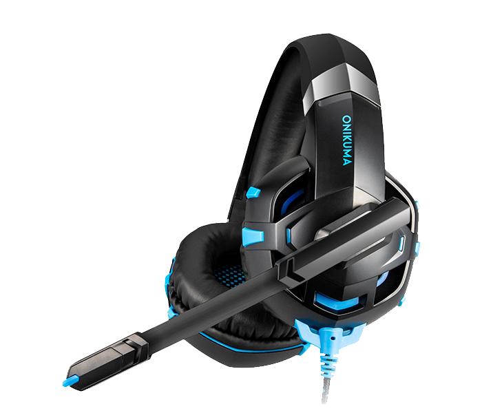 Onikuma K2 Pro Stereo Gaming Headset with Microphone Control and LED Light - Black & Blue - Zoom Image 2