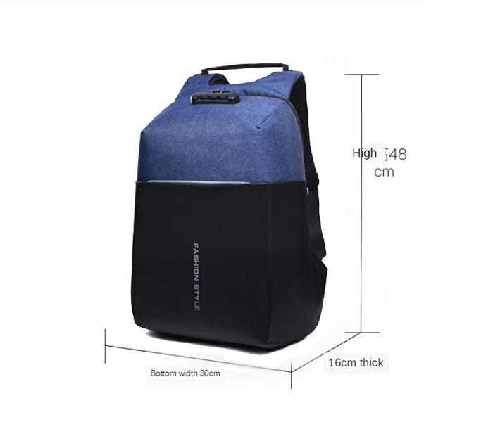 Fashion Style Anti-Theft Backpack with USB Charging - Blue - Zoom Image 3