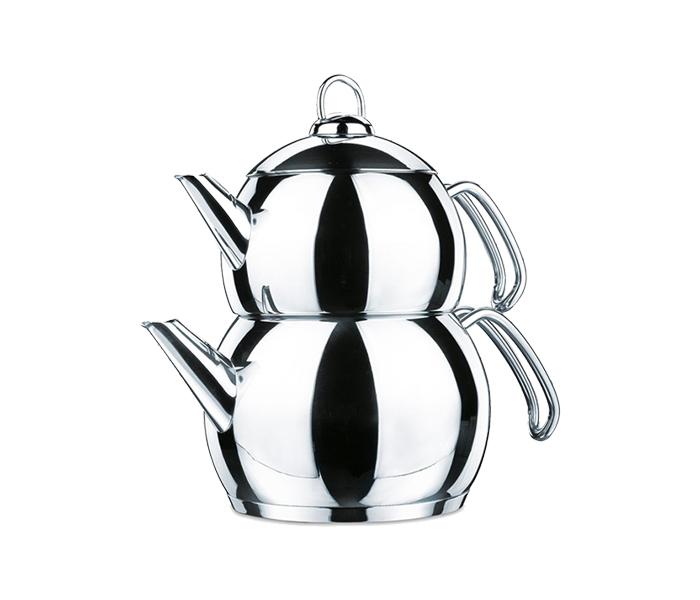 Korkmaz KO-A104 Tombik Induction Tea Pot Set - Silver - Zoom Image