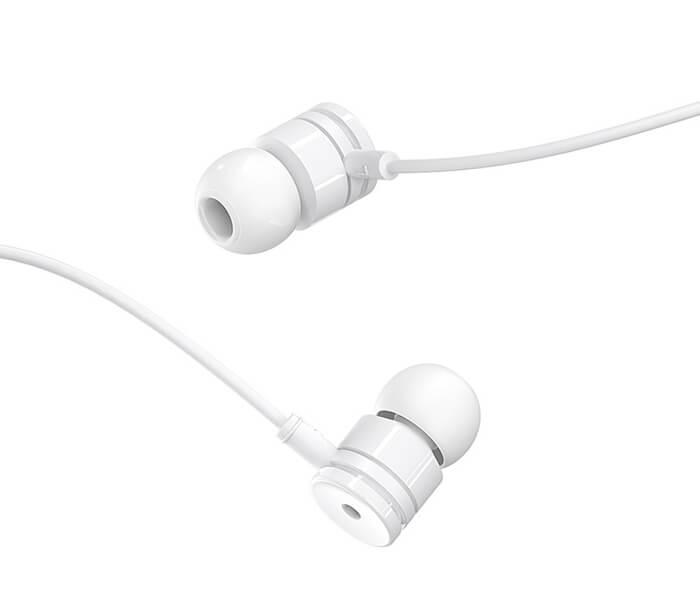 BOROFONE BM31 Mysterious 1.2 mm Cable Earphones with Mic - White - Zoom Image 1