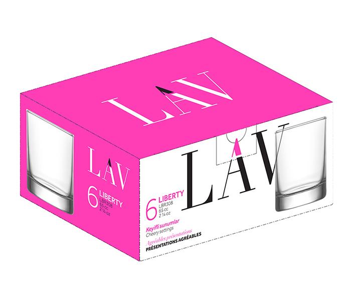 LAV LV-LBR308F 65cc Liberty Mini Glass - 6 Pieces - Zoom Image 2