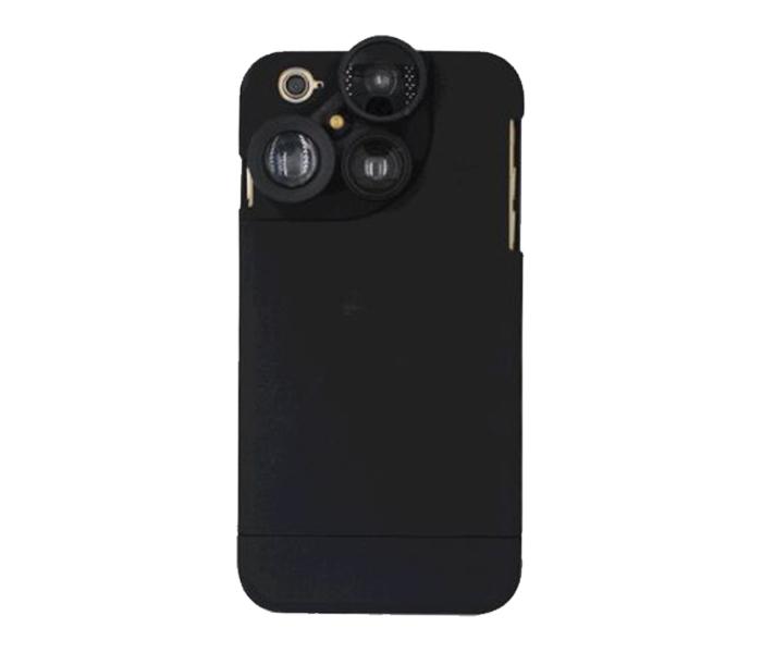 Pickogen HE-099 Rotation 4-in-1 Mobile Phone Lens Ultra Wide Macro Lens Mobile Case for iPhone 6 Plus - Black - Zoom Image 3