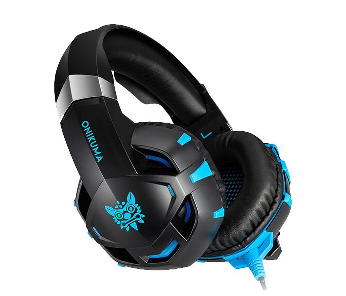 Onikuma K2 Pro Stereo Gaming Headset with Microphone Control and LED Light - Black & Blue - Zoom Image 3