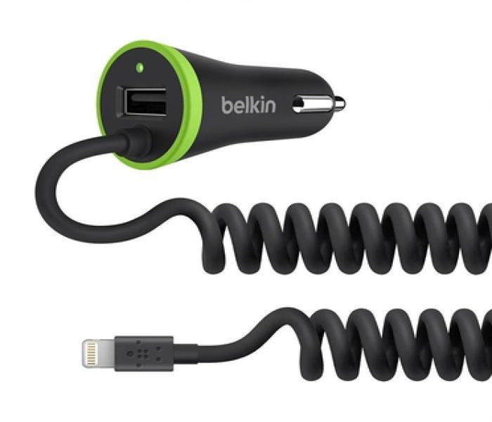 Belkin BL-MOB-J154-CC-3.4A-LTG, Ultra-Fast 3.4 AMP USB Car charger with USB Pass through + coiled Lightning cable - MFI Approved  - Zoom Image 3