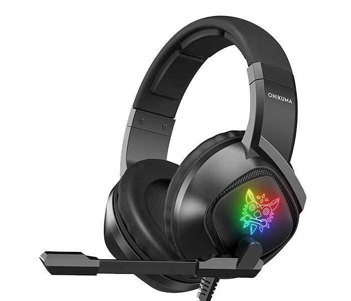 Onikuma K19 Gaming Over-Ear Headset with Microphone & RGB Light - Black - Zoom Image 1