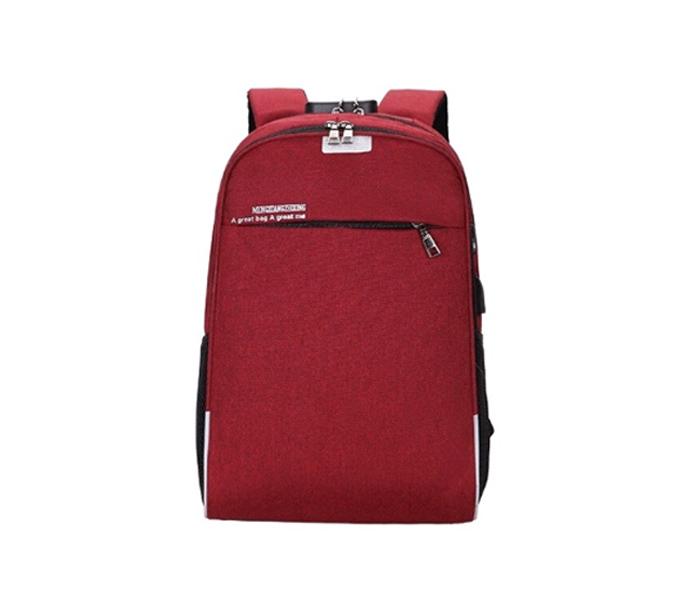 Microdigit ATB M8277 Antitheft 15.6 inch Password Lock Notebook Backpack - Maroon - Zoom Image 1