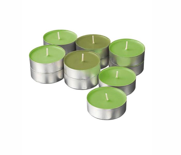 IKEA MX-28197415 12 Piece Scented Candle In Metal Cup Set - Green - Zoom Image