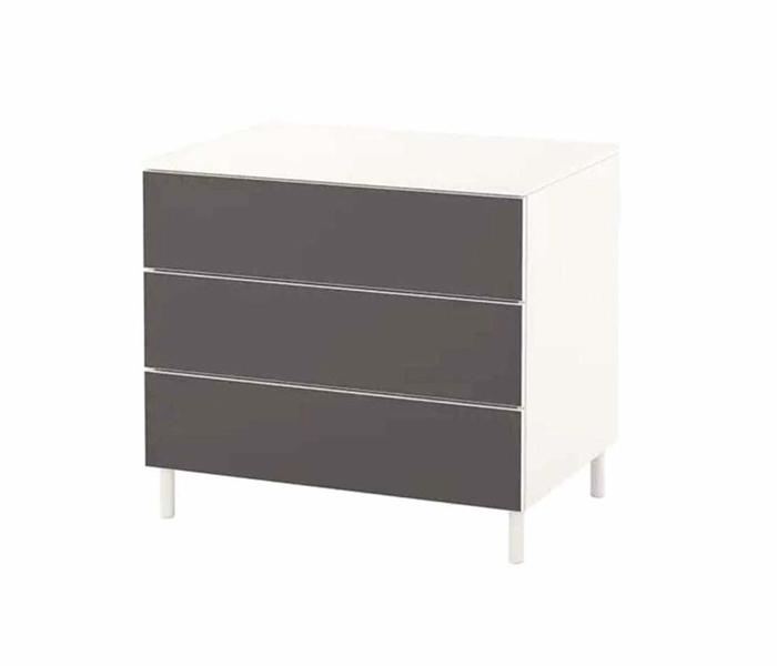 IKEA MX-29050927 3-Drawers Platsa Chest - White and Grey - Zoom Image