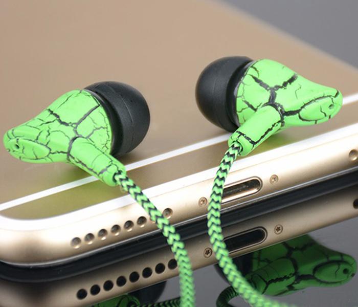 LP-T9 Sport In-Ear Cloth Rope Stereo Earphone with Microphone - Green - Zoom Image 3