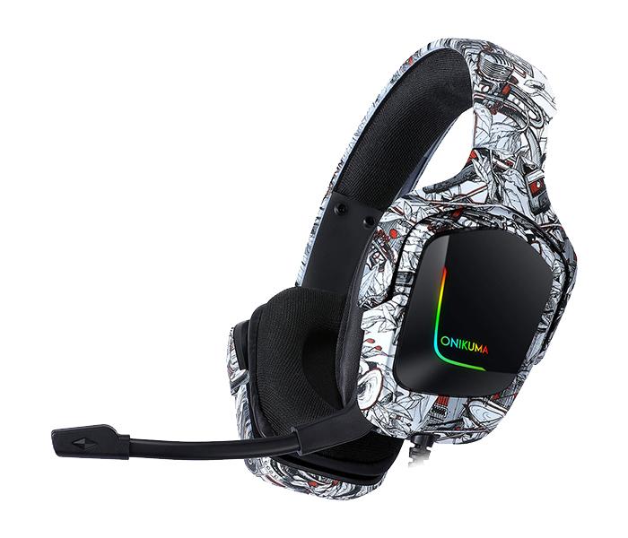 Onikuma K20 Gaming Over-Ear Headset with Microphone & RGB Light - White Camo - Zoom Image 2