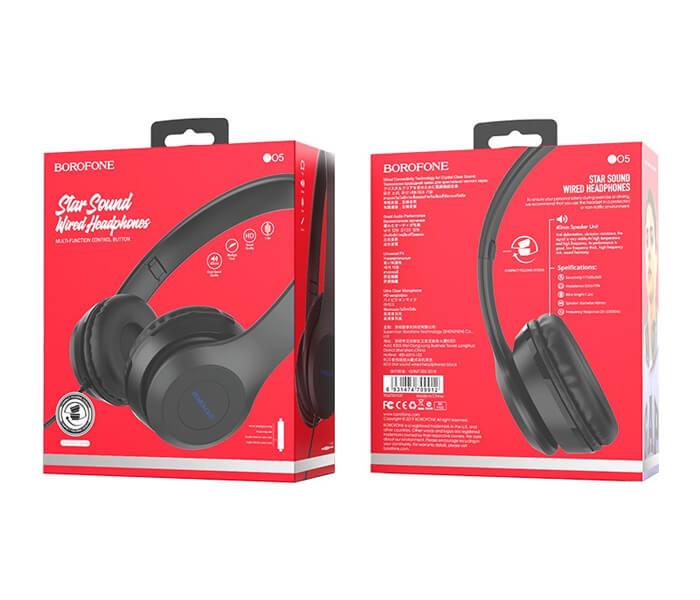 Borofone BO5 Star Sound Wired Headphones (Black) - Zoom Image 3