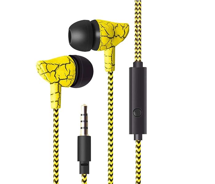 LP-T9 Sport In-Ear Cloth Rope Stereo Earphone with Microphone - Yellow - Zoom Image 1