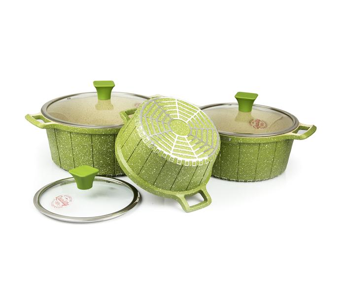 VER-4SET Die Cast Cookware Set of 6pcs Colour Green - Zoom Image 2