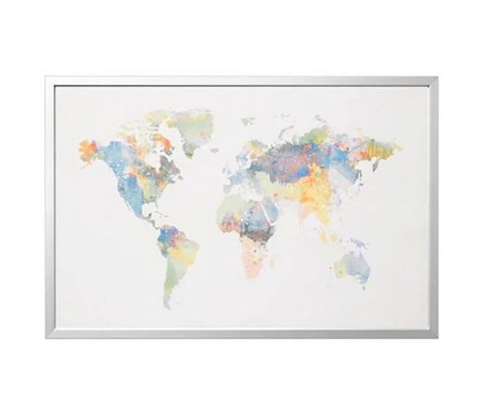 IKEA MX-27019589 Bjorksta World Map Picture With Frame (Grey) - 118 x 78 cm - Zoom Image