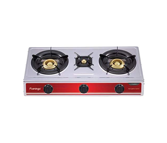 Flamingo FL423GC Stainless Steel 3 Burner Gas Cooker - Zoom Image