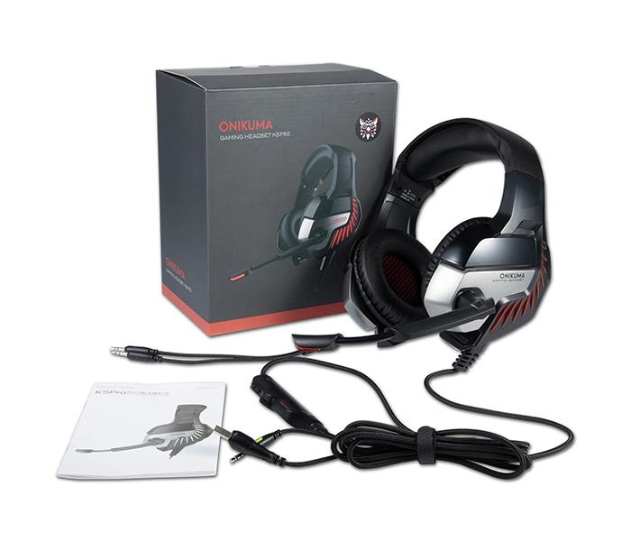 Onikuma K5 Pro Wired Stereo Gaming Over-Ear Headset with Microphone - Red - Zoom Image 5