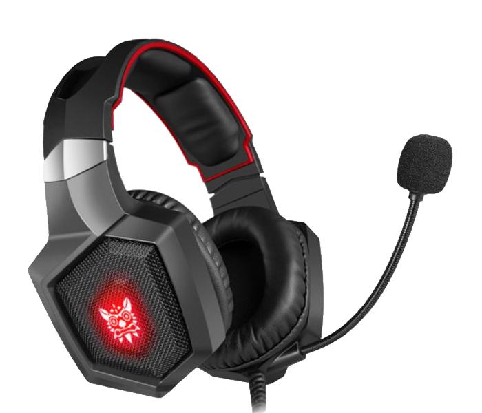 Onikuma K8 Stereo Gaming Headset with Microphone and LED Light - Black & Red - Zoom Image 1