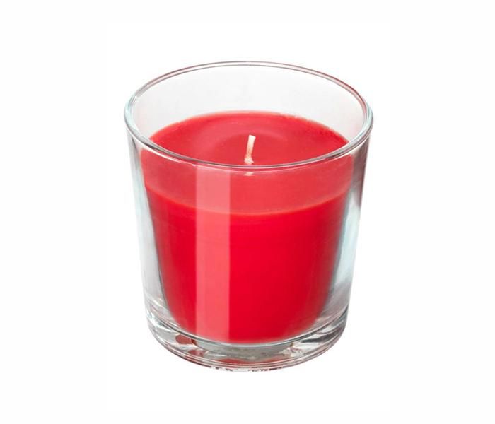 IKEA MX-14700239 Sinnlig Scented Candle In Glass Garden Berries (Red) - 7.5 centimeter - Zoom Image