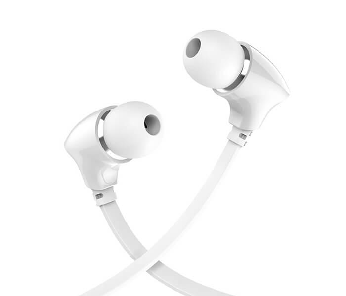 BOROFONE BM26 Rhythm 1.2 mm Cable Earphones with Mic - White - Zoom Image 1