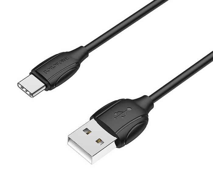 BOROFONE BX19 Benefit USB to USB-C 1.0 meter Cable - Black - Zoom Image 1