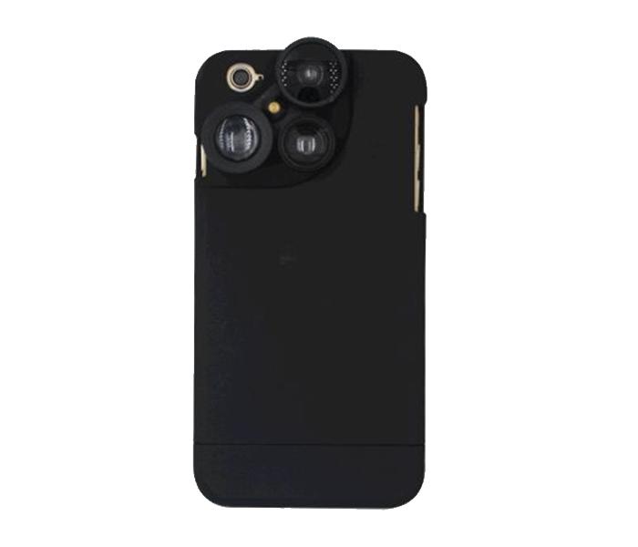 Pickogen HE-099 Rotation 4-in-1 Mobile Phone Lens Ultra Wide Macro Lens Mobile Case for iPhone 6s - Black - Zoom Image 3