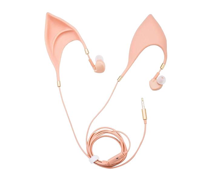 ZN543400 Universal Noise Reduction Elf Shape Earphone - Pink - Zoom Image 1