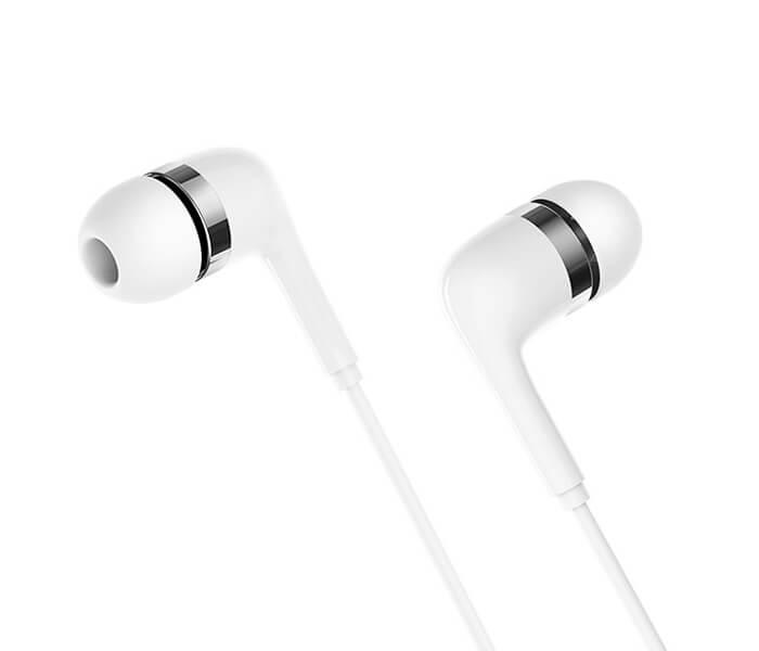 BOROFONE BM39 Refined Chant 1.2 mm Cable Earphones with Mic - White - Zoom Image 1