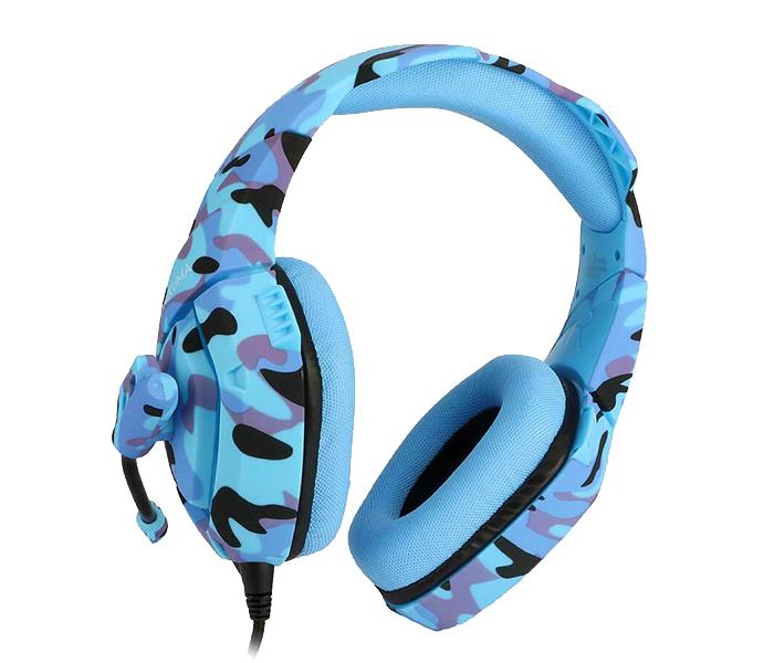 Onikuma K1-B 3.5mm Over-Ear Stereo Gaming Headset with Microphone and LED Light - Camouflage Blue - Zoom Image 2