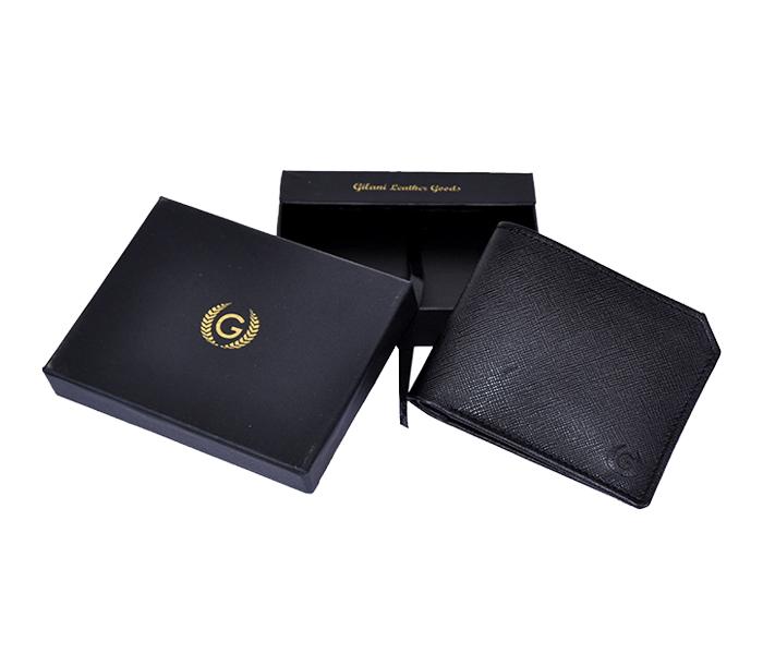 Gilani Leather Goods G1253 Leather Vertical Wallet - Black - Zoom Image 1