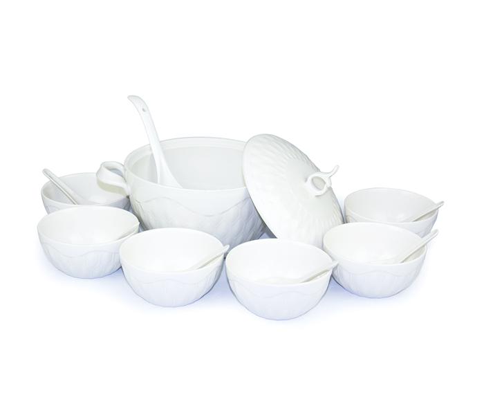 WS-228 Ceramic Dinner Soup Pot Set with Hit Facility Bamboo Stand - Zoom Image 2