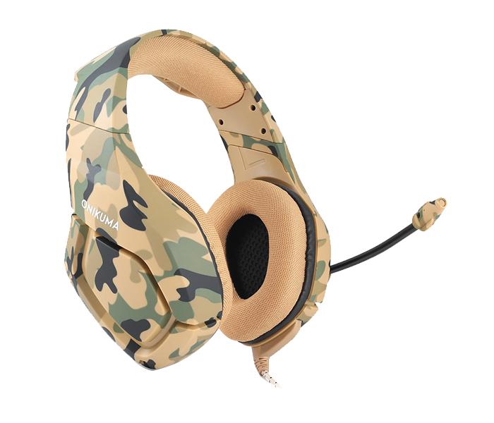 Onikuma K1-B 3.5mm Over-Ear Stereo Gaming Headset with Microphone and LED Light - Camouflage Yellow - Zoom Image 4