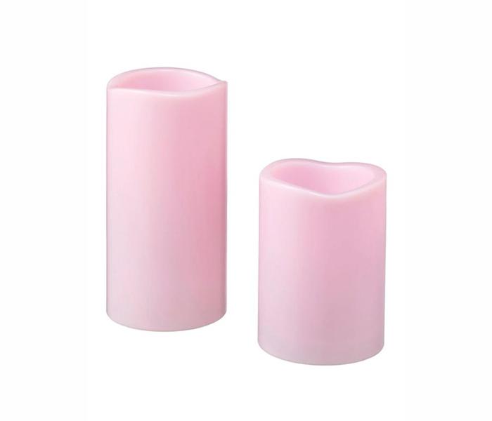 IKEA MX-28197409 2 Piece LED Block Candle Set - Pink - Zoom Image