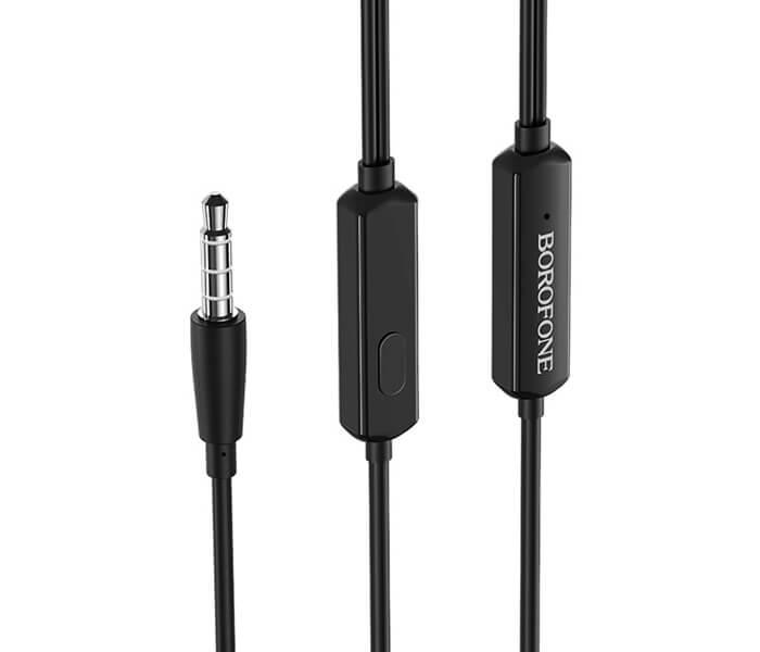 BOROFONE BM39 Refined Chant 1.2 mm Cable Earphones with Mic - Black - Zoom Image 2