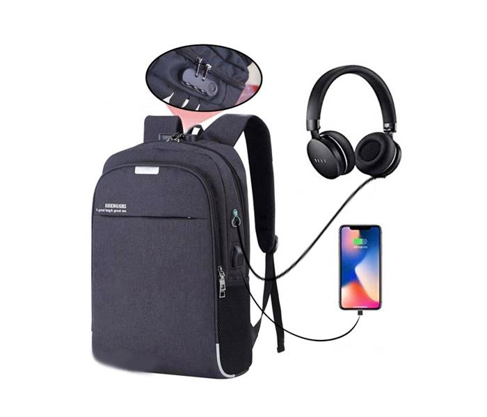 Microdigit ATB M8277 Antitheft 15.6 inch Password Lock Notebook Backpack - Black - Zoom Image 1