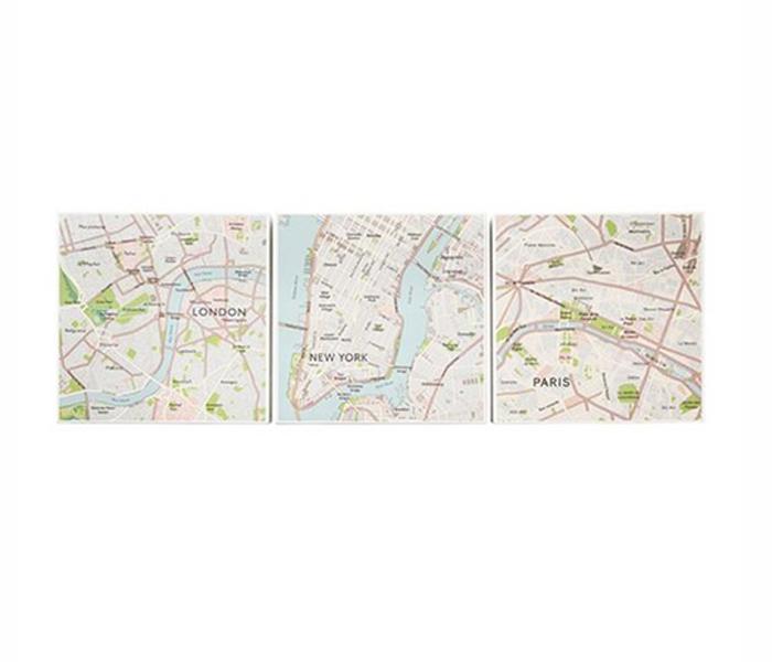 Ikea MX-15396834 3-Piece Bjornamo City Maps Poster - 25x25 cm - Zoom Image