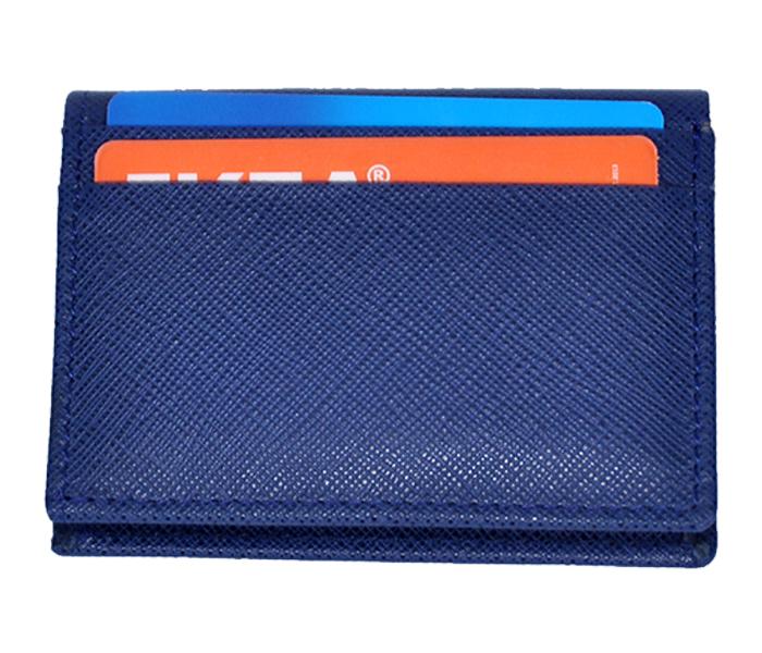 Gilani Leather Goods D212 Leather Vertical Card Holder Wallet - Blue - Zoom Image 2