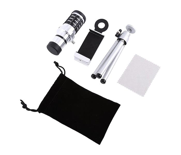 12x Zoom Telescopic Lens Camera Kit for Smart Phone - Silver - Zoom Image 3