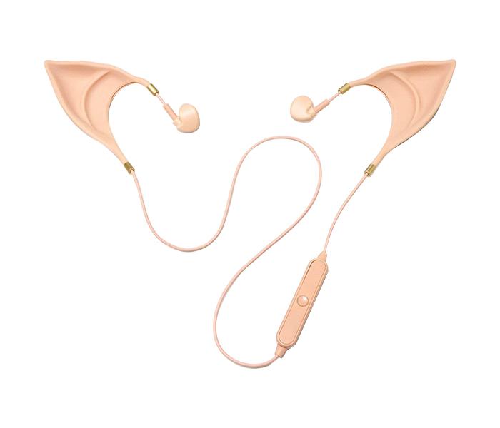 Bluetooth Noise Isolating Elf Earphones with Microphone for Mobile - Beige - Zoom Image 1