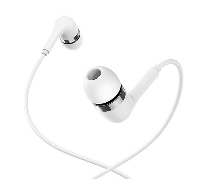 BOROFONE BM39 Refined Chant 1.2 mm Cable Earphones with Mic - White - Zoom Image 2