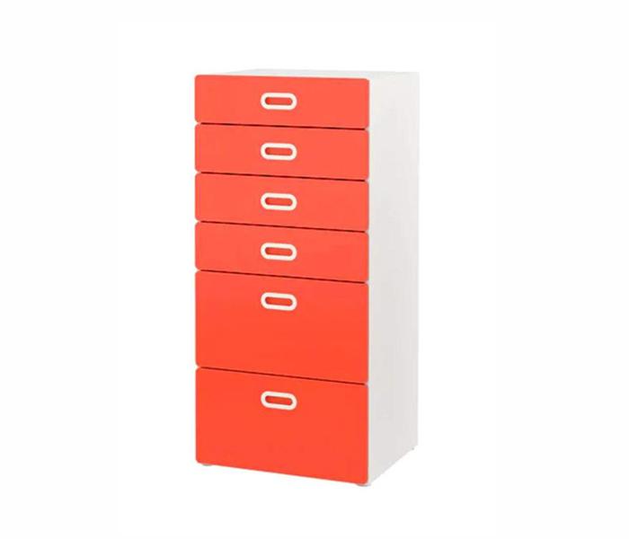 IKEA MX-29050981 Chest of 6 Drawer Storage Organizer - Red and White - Zoom Image