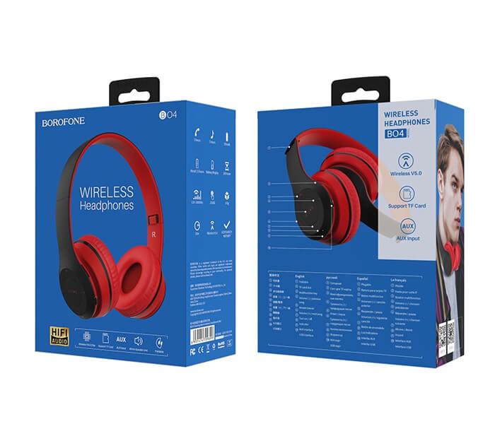 Borofone B04  Charming Rhyme Wireless Headphones (Red) - Zoom Image 3